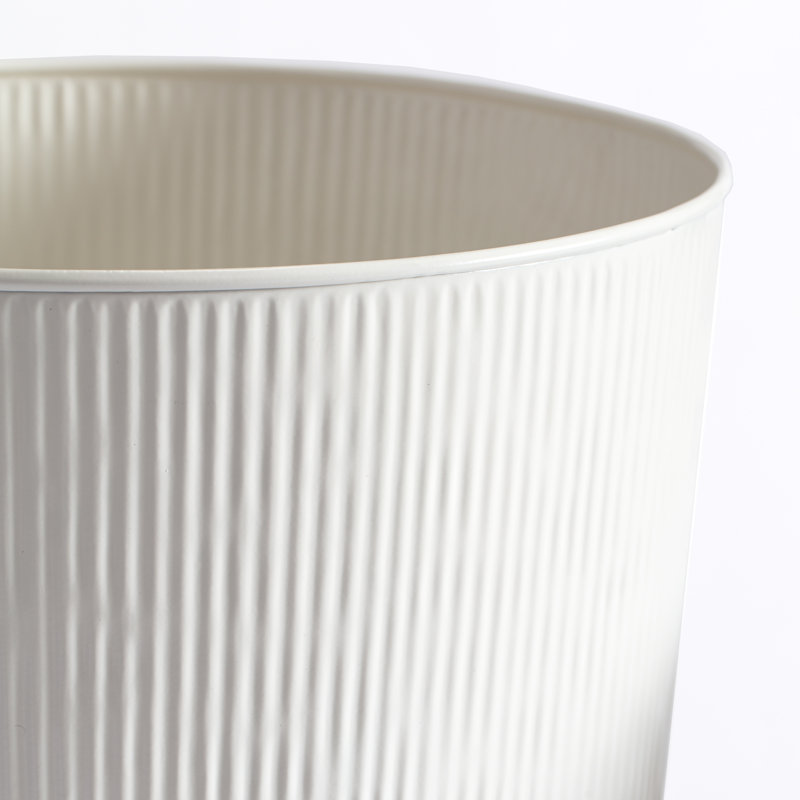 Handmade Metal Pot Planter, White