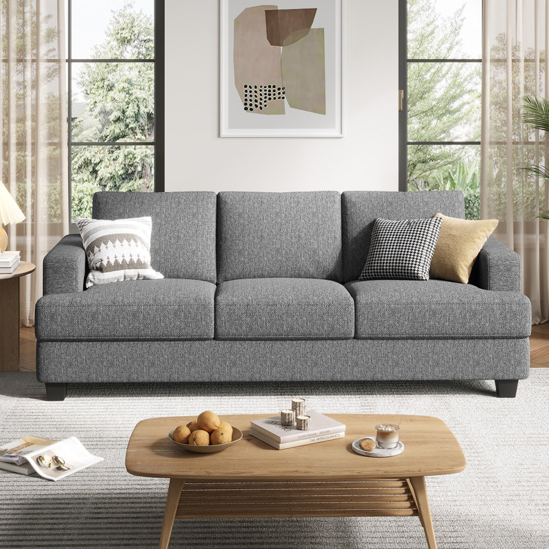 Canapé rembourré Brooklington, Polyester gris clair