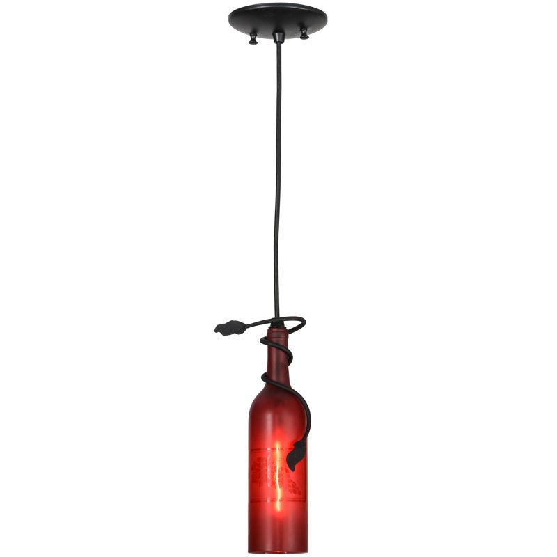 Greenbriar Oak 1 - Light Pendant, Red, 10.5" H x 3" W x 3" D