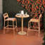 Tabouret de conversation extérieur en fer - Design moderne à lattes (ensemble de 2)-904805836