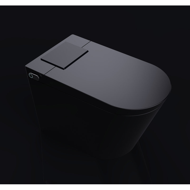 Elongated Smart Toilet 1.34 GPF With Auto Open/Close, Heated Seat, And Advanced Bidet Functions, Black