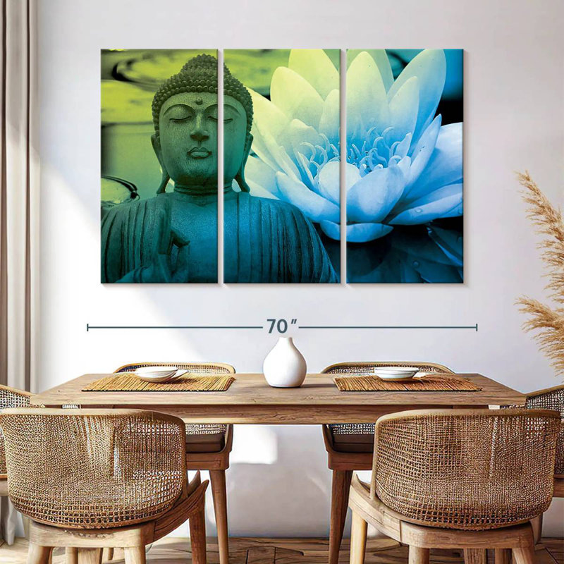 Adella Buddha Meditation Lotus, 20" H x 33" W