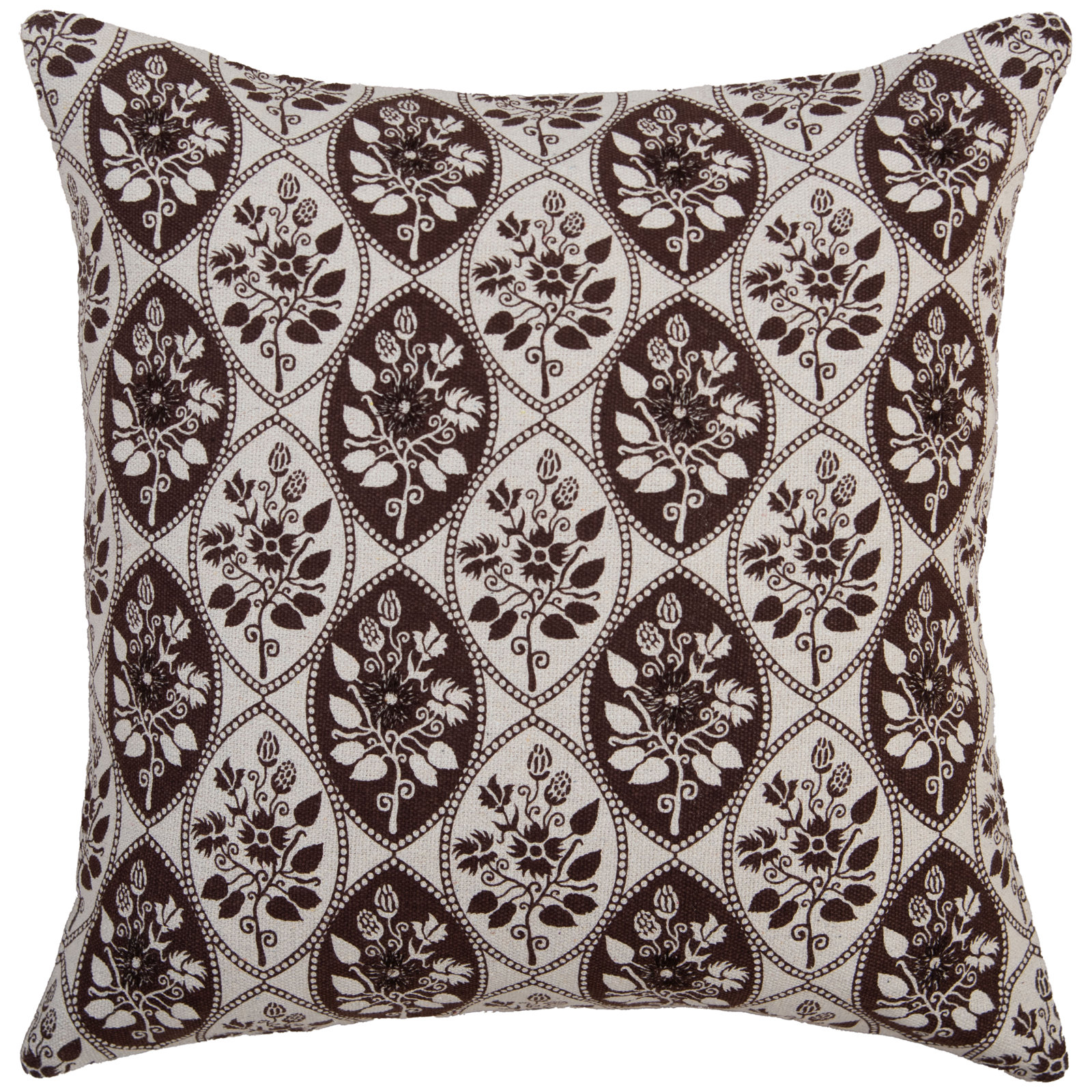 Recyclyed Cotton Canvas Throw Pillow, Polyester, Brown/Natural