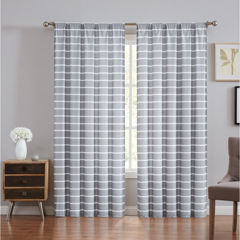 Rideaux occultant avec passe-tringle maddow rosé, Gris