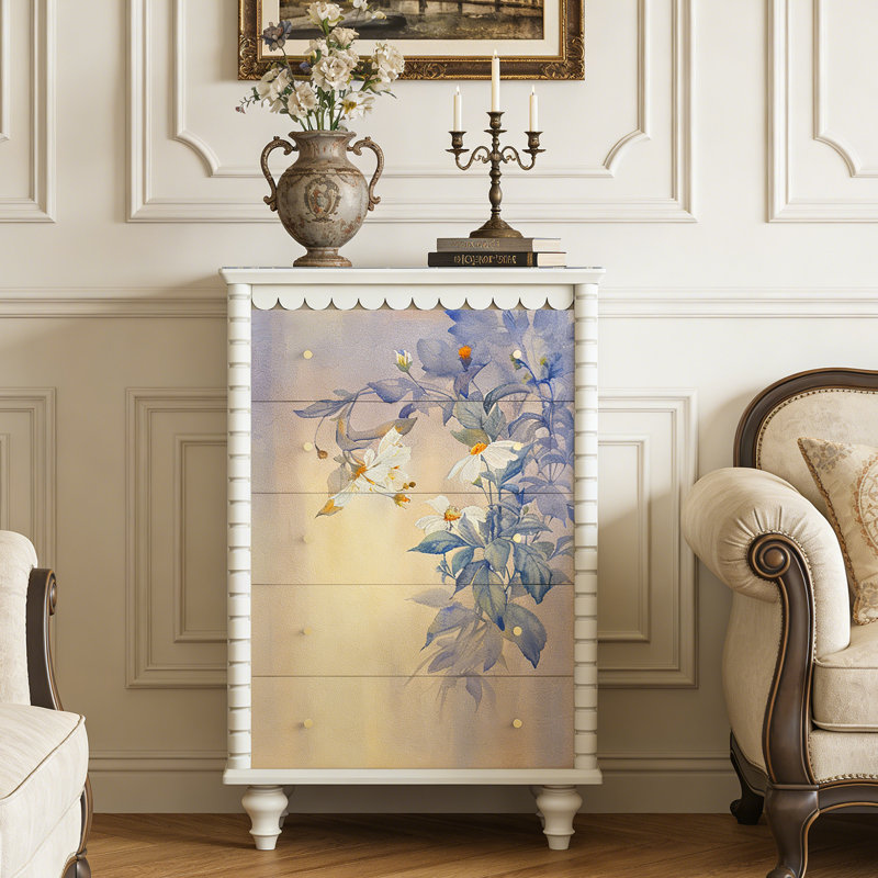 Commode d'entrée Mid-Century en bois massif