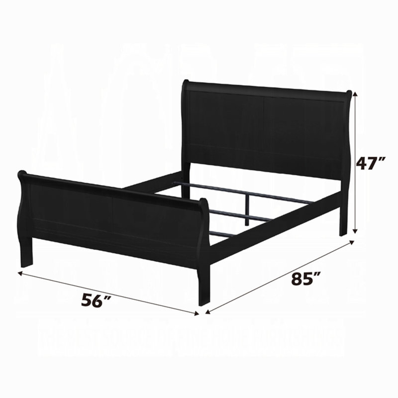 Louis Philippe Bed, Full / Double, Black