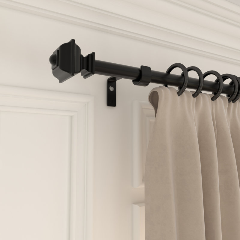 Tringle à rideaux simple réglable en métal Gernult, 84" - 120"