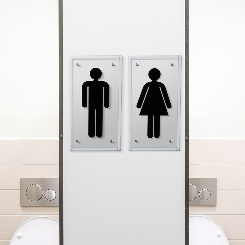 2 Piece Acrylic Restroom Bathroom Door Sign