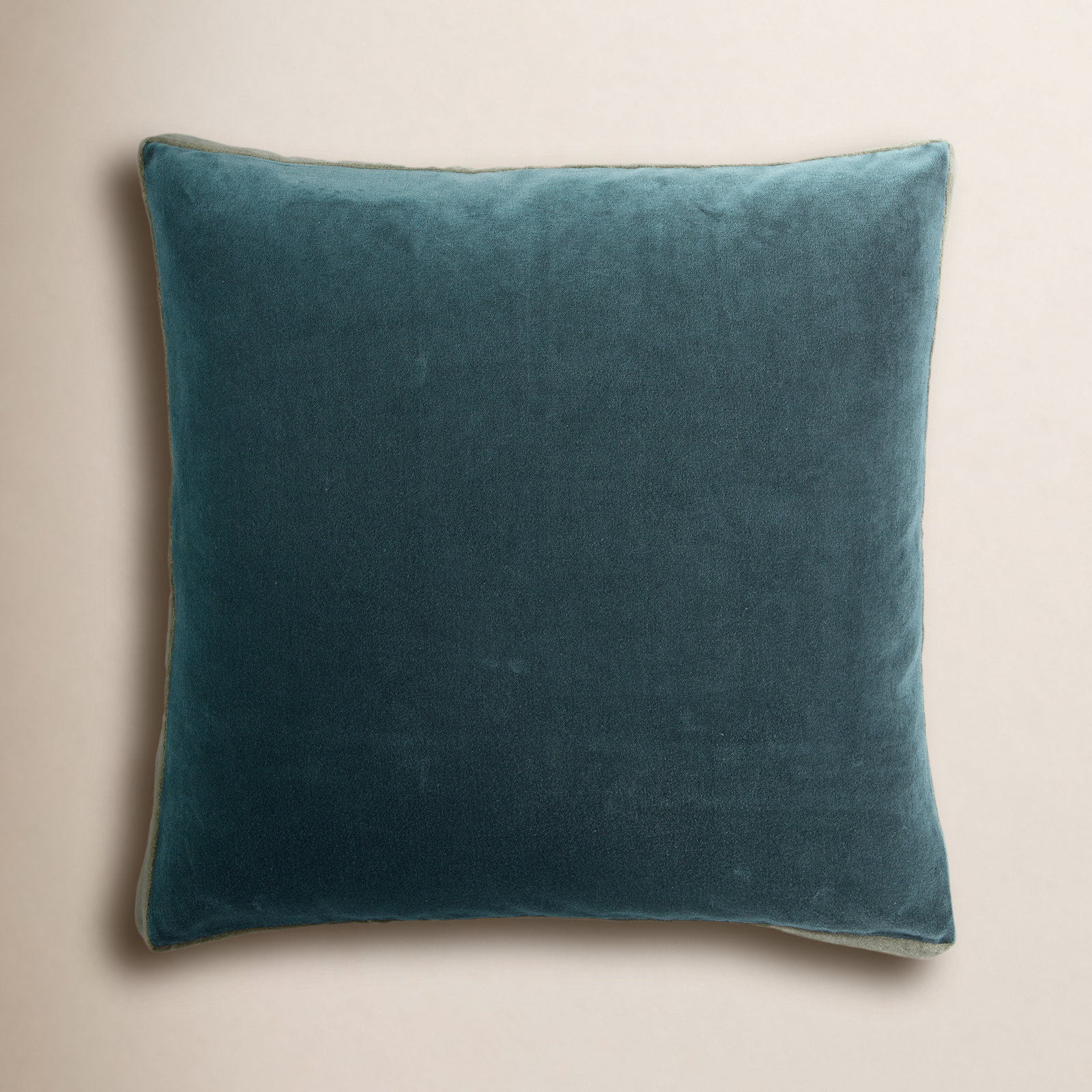 Brixen 18" x 18" Cotton Throw Pillow, Down, Teal