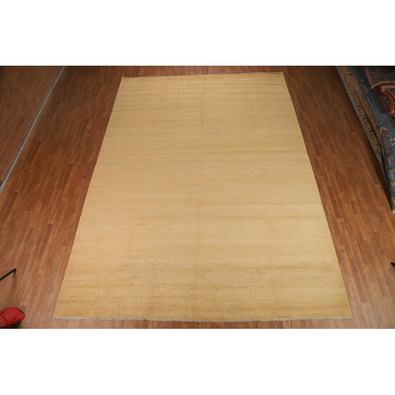 Tapis oriental moderne jaune Gabbeh 9 x 14