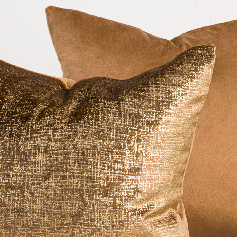 Housse de coussin en velours texturé vert doré et coussins décoratifs pour canapé-lit, Or vert, Square 20"