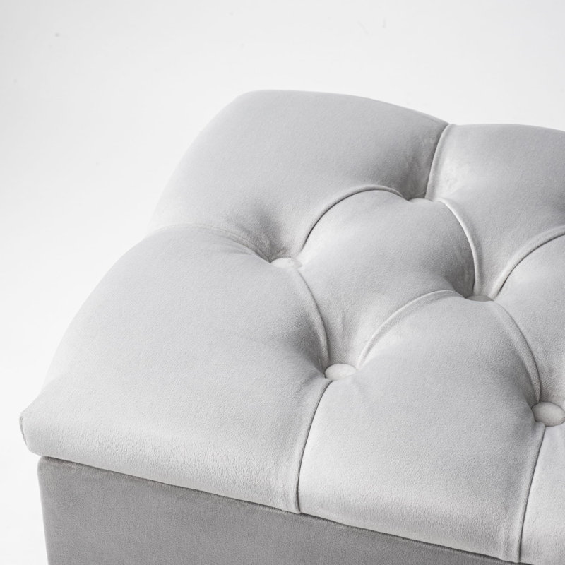 Kahler Velvet Upholstered Storage Bench, H42 x W100 x D30cm