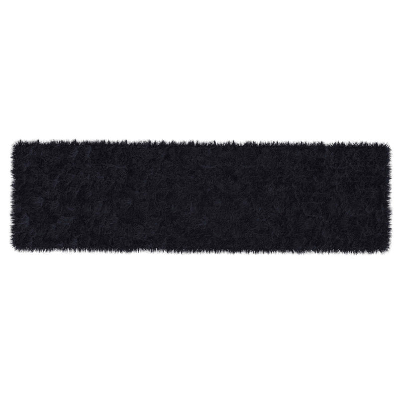 Tapis intérieur moelleux en fausse fourrure Mccollin, Tapis de couloir de 2 pi x 7 pi