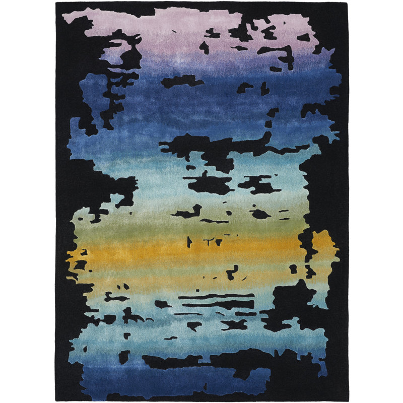 Zayia Nourison Area Rug Black/Multi, Rectangle 5'6" x 7'5"