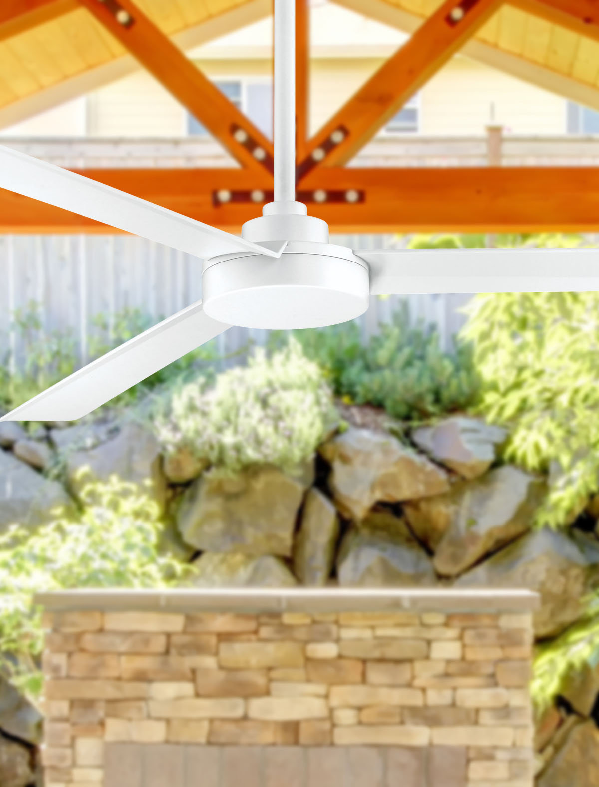 Roto 62" Outdoor Ceiling Fan, Flat White