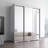Jelinek 71" Modern Wardrobe with Adjustable Shelves, Hanging Rod, Glass Fronts with Mirror-1123536629
