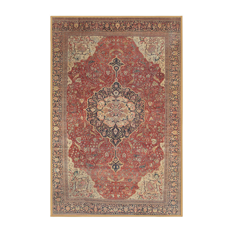 Tapis traditionnel brun / noir / orange Danyale, Rectangle 3 pi x 5 pi