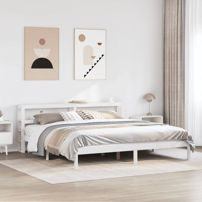 Bed, White, 200 x 200cm