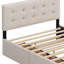 Lit plateforme tapissier avec 2 tiroirs et lit gigogne-971823969