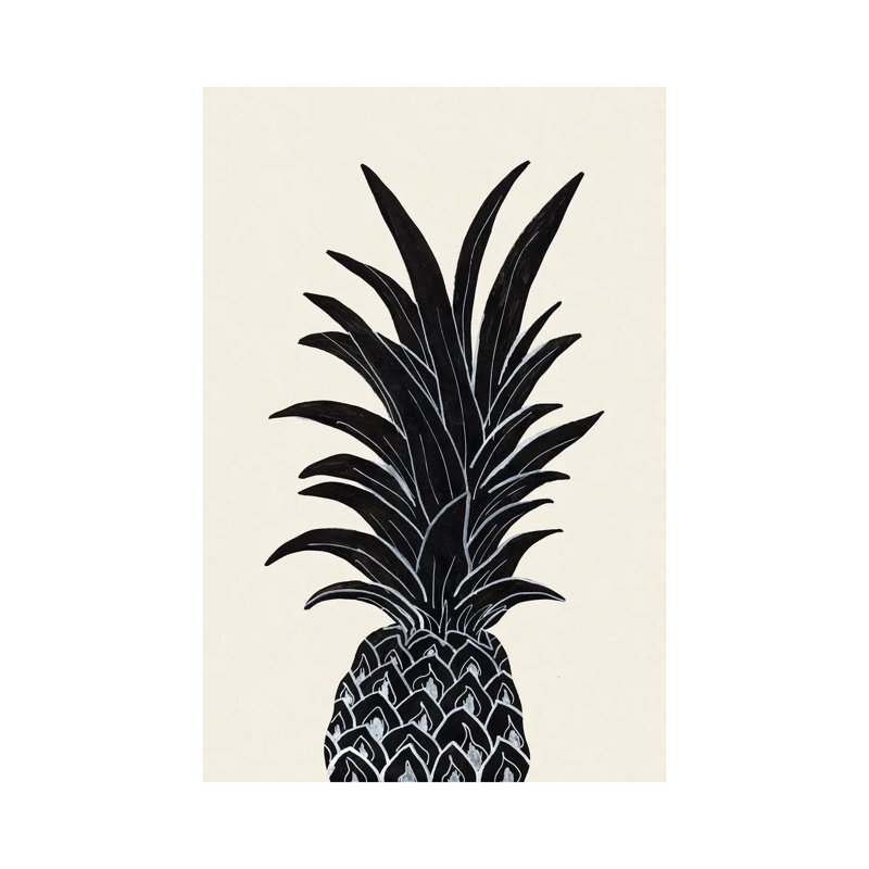 Black Pineapple - Wrapped Canvas Print, 20.32 cm H x 30.48 cm W