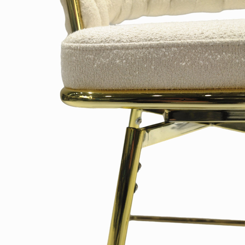 Tabouret de comptoir Aaronda, Siège bleu / cadre doré, Petit tabouret (siège d'une hauteur de 18,7 po), 2