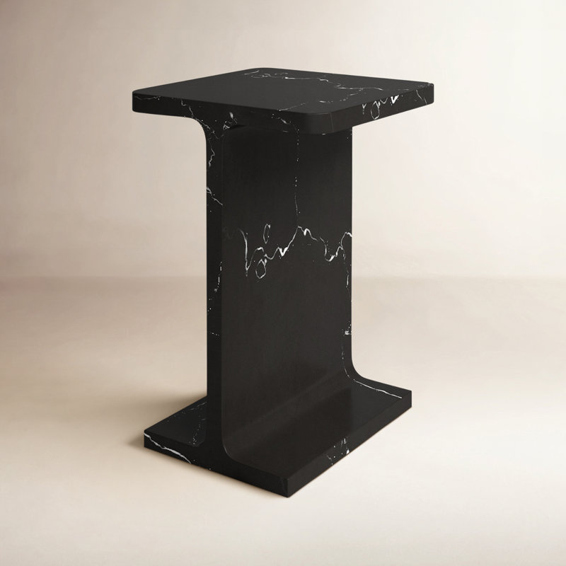 Marble End Table, Black