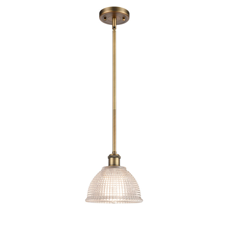 Luminaire suspendu en forme de cloche à 1 lumière Efrain, Laiton antique noir, Ampoule DEL 6 watts Vinage