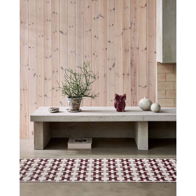 Rug TOM Leaf 2.25 X 4 Ft, Burgundy, Runner 2'3" x 7'10"