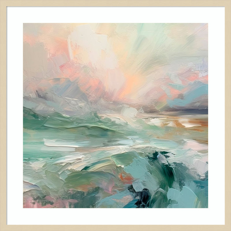 «Pink Morning V» par Irena Orlov, impression sur bois encadrée, H 33 po x l 33 po
