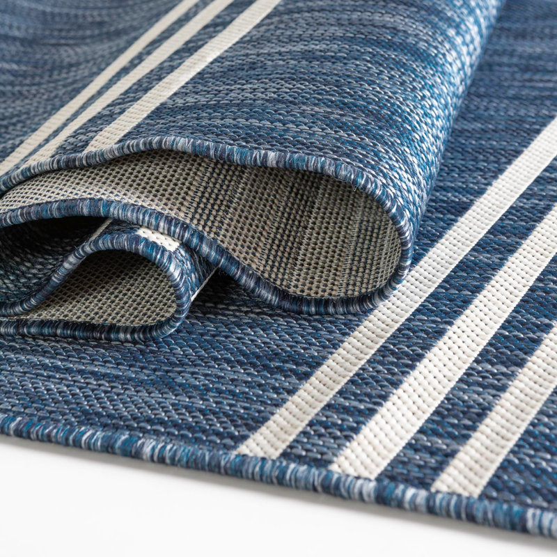 Striped Indoor / Outdoor Area Rug, Rectangle 91 x 152cm
