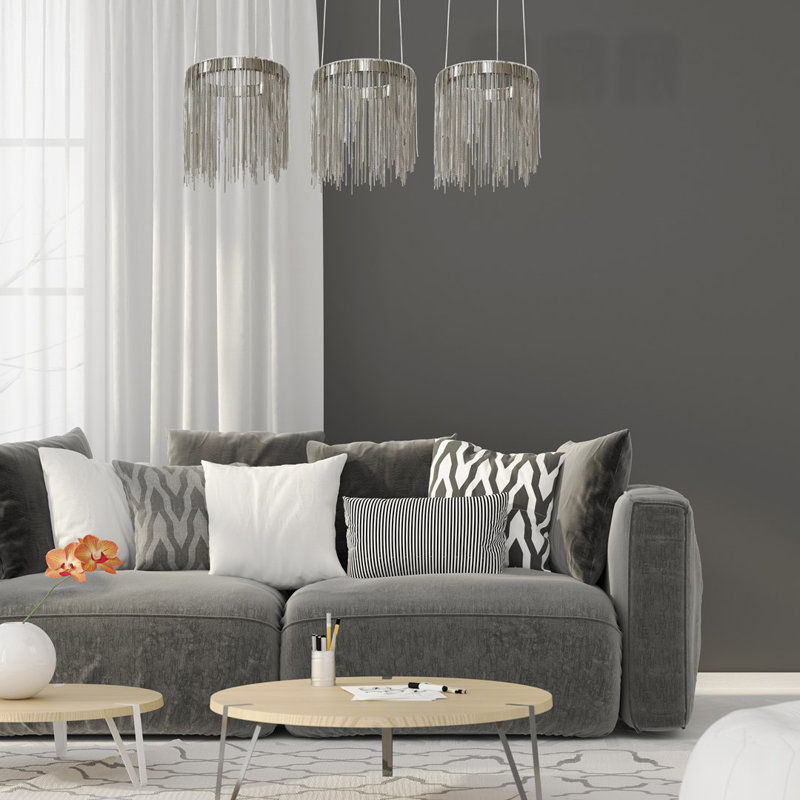 Cascata 3 - Light Silver LED Kitchen Island Pendant