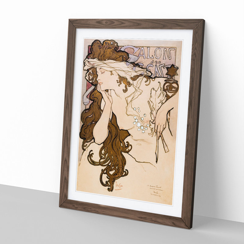 Salon Des Cent Vol.4 - Picture Frame Graphic Art, 36cm H x 27cm W x 2cm D, Walnut Framed