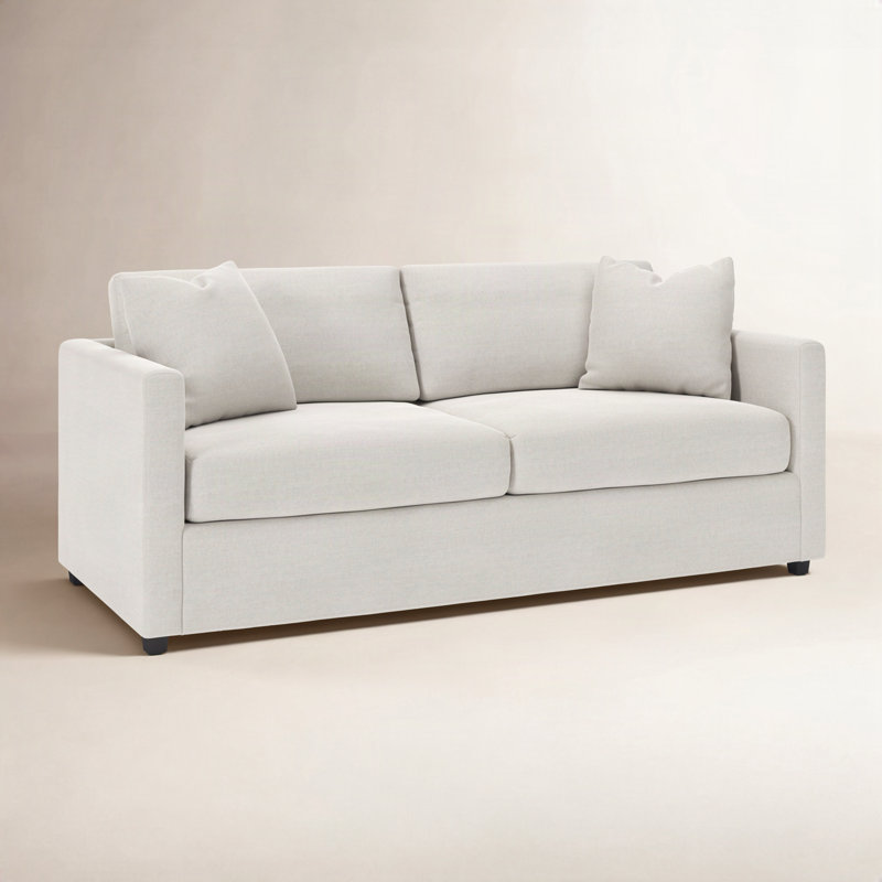 Godwin 75" Sofa, Drusky Ivory Sustain® Basketweave