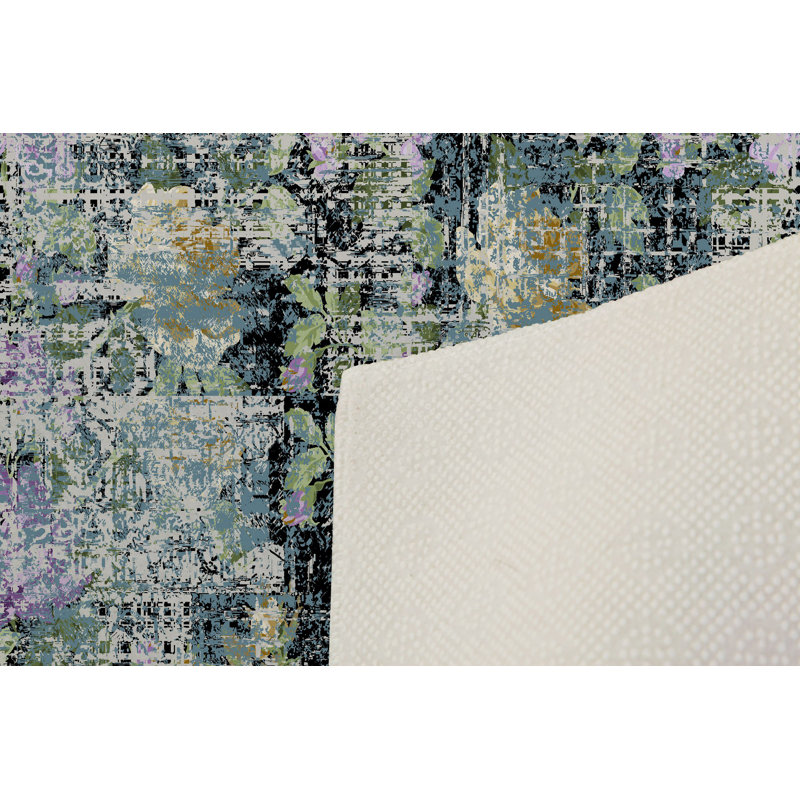 Soft Hall Carpet 2.6 x 4.9 Feet | 100% Polyester, 0.04 in Pile Height | Antibacterial, Non-Slip Underside | Woven with 3D Digital Printing | Machine Washable | Durable & Stylish for Entryways & Living Rooms