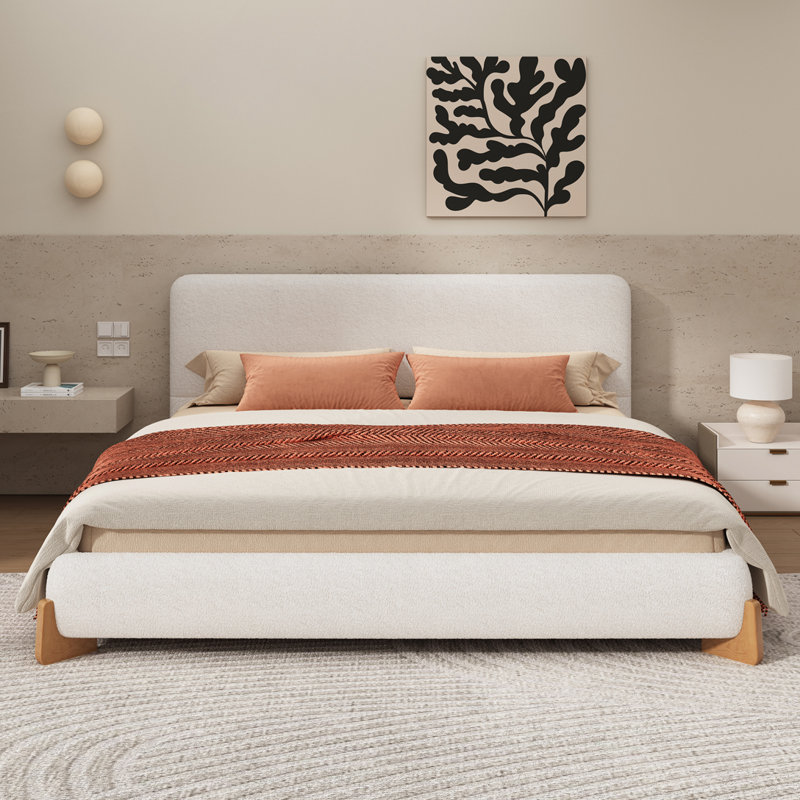 Boucle Upholstered Bed, King