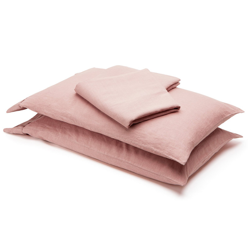 100% Linen Flat Sheet, Queen Flat Sheet, Bermuda Pink