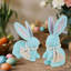 Ensemble de 2 figurines de lapin de Pâques tissées, décor de Pâques rustique pour centre de table-556591454