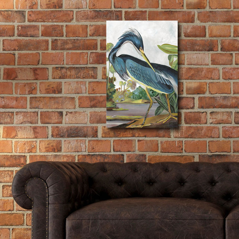 Art mural en verre acrylique épique «Marsh Heron» par Stellar Design Studio, 16 po x 24 po, H 24 po x l 16 po