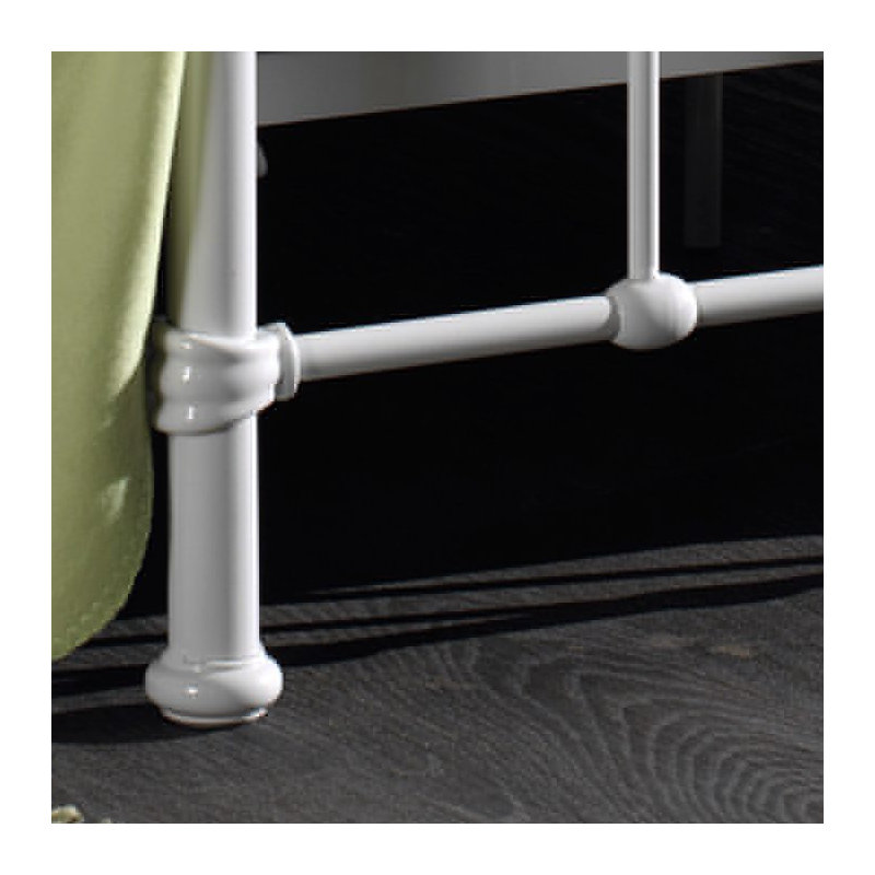 New York Metal Frame Bed, White, European Single (90 x 200cm)