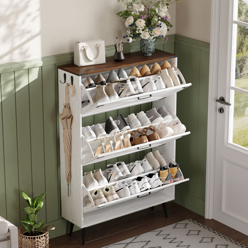 Armoire de rangement à chaussures Tomoye, Blanc