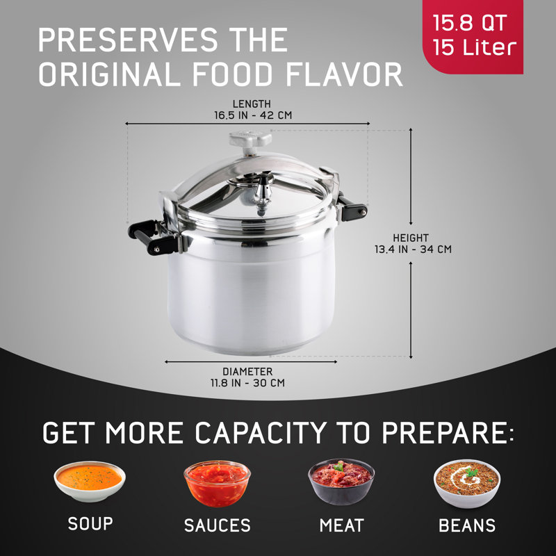 Universal 15.8 Quart Heavy-Duty Aluminum Professional Pressure Cooker