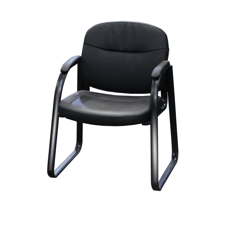AURA NOIR, cuir reconstitué, chaise d'invité