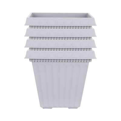 Wham Etruscan 35cm Square Planter pack of 4 Soft Grey