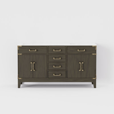 Plateau de meuble-lavabo double l 60 po x P 22 po Laurel