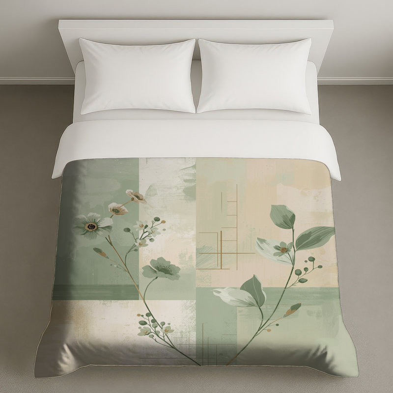 Housses de couette florales et botaniques abstraites, Grand lit