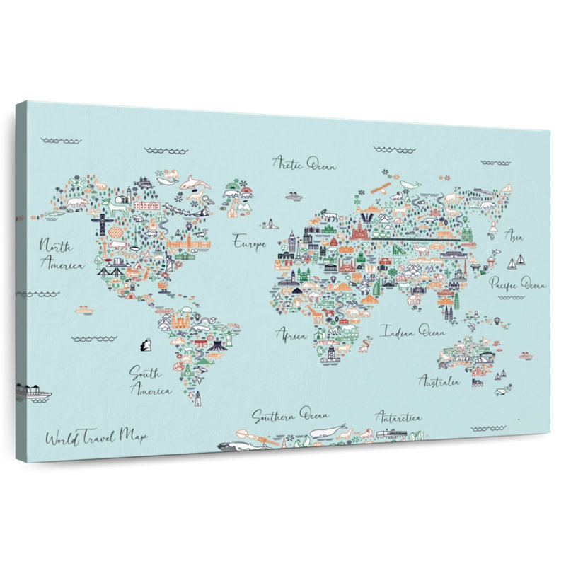 Carte du monde éducatif Keiri II, H 16 po x l 24 po