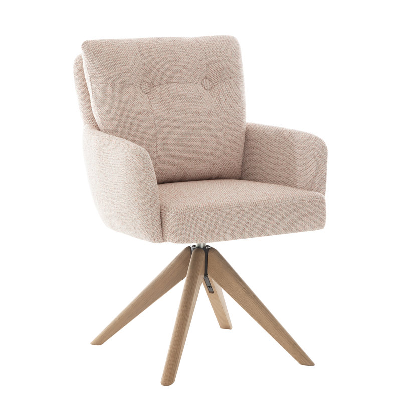 70cm H Polyester Blend Upholstered Upholstered Back Armchair, Beige