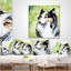 Coussin lombaire en aquarelle animal collie dog
