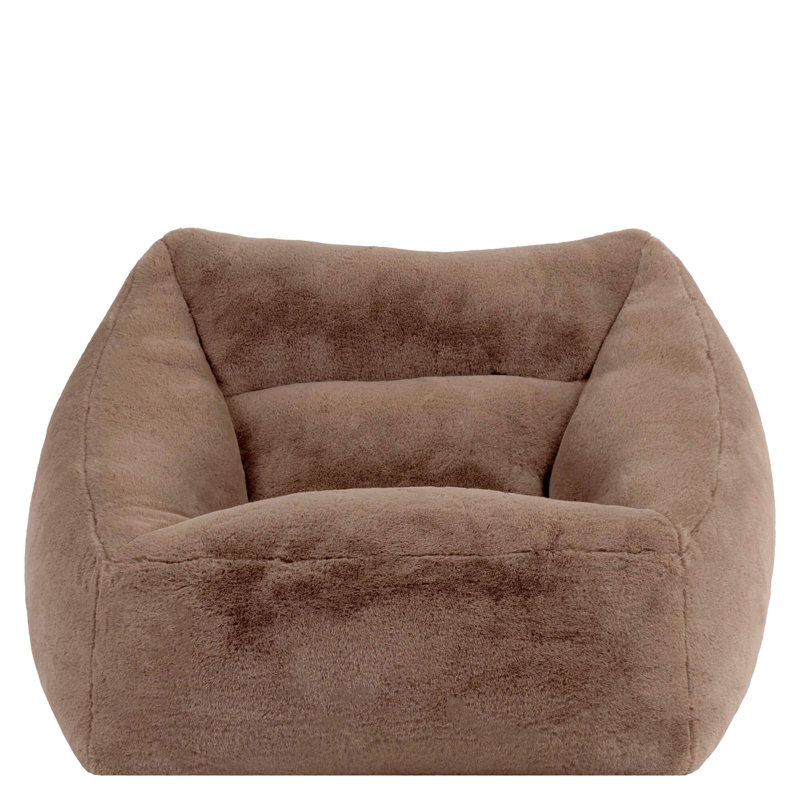 Natalia Faux Fur Armchair Bean Bag, Brown