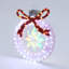 Ornement en forme de guirlande lumineuse en argent 2 pi avec étoile et nœud rouge
